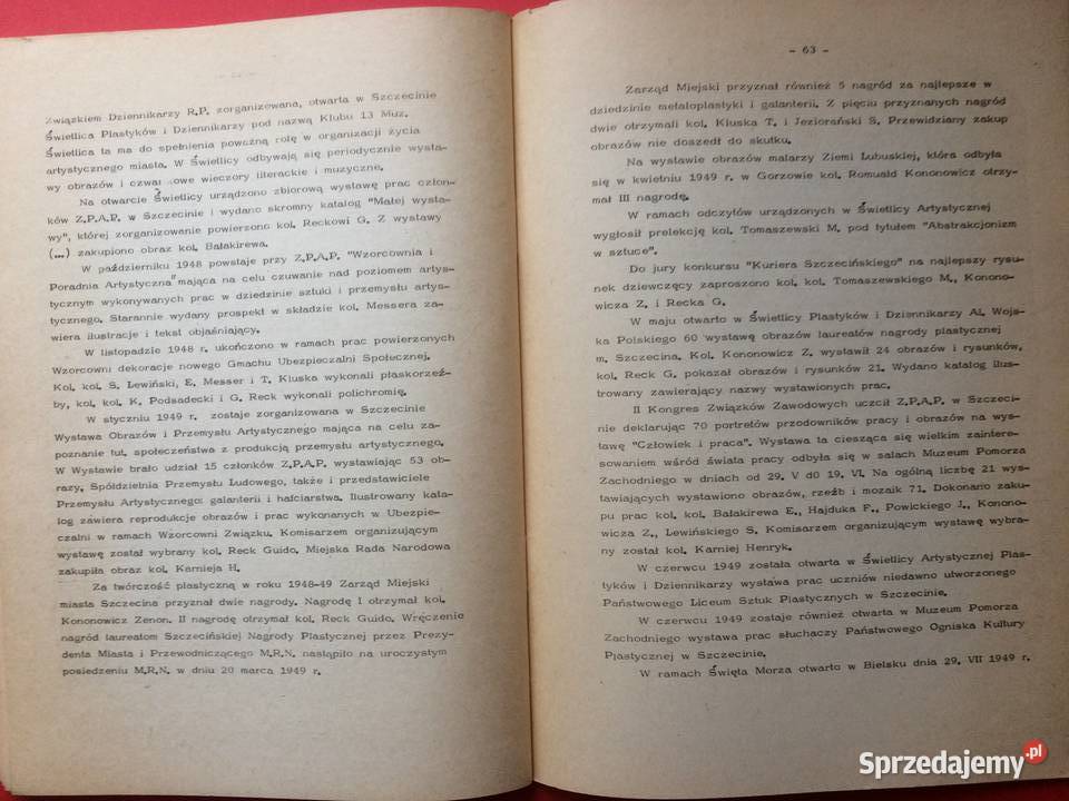 573 Pionierskie Lata Plastyki Szczecińskiej W Antykwariat