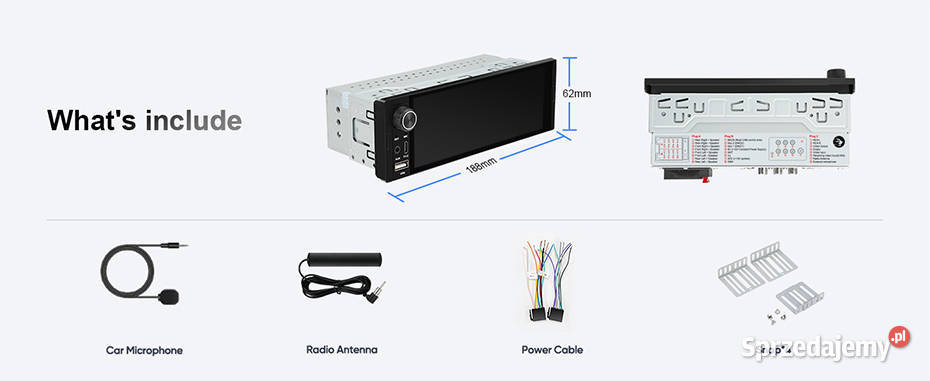 Radio Ainavi 636 IPS 1Din Bezprzewodowy CarPlay Mińsk Mazowiecki