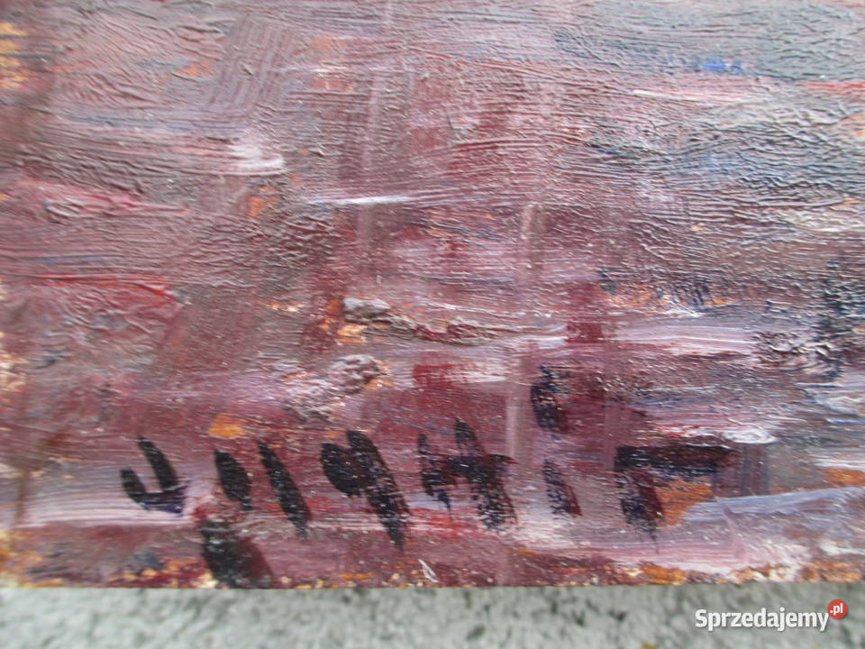 Obraz olejny Pejzaż Szwecja lata 60 Lublin sprzedam