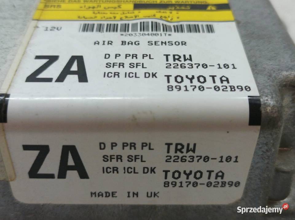 SENSOR AIRBAG 8917002B90 226370101 Toyota Auris