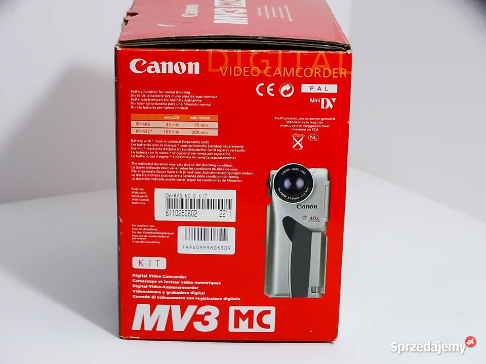 Canon MV3 MC kamera cyfrowa MiniDV akcesoria lubelskie