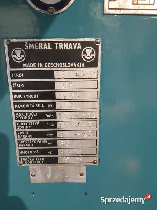 Prasa mimośrodowa SMERAL LEN 40CA 3200000 Netto