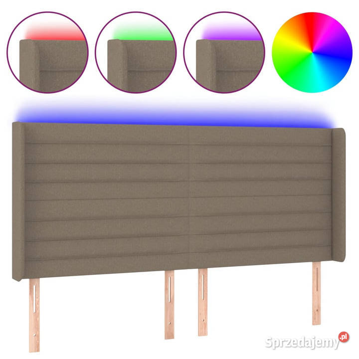 Zagłówek do łóżka z LED taupe 203x16x118128 Warszawa sprzedam