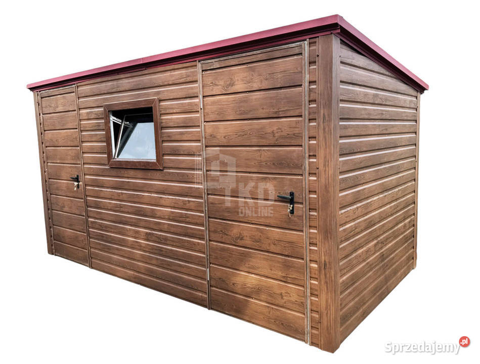 Domek ogrodowy 4x2 m 2x drzwi okno dach TKD456