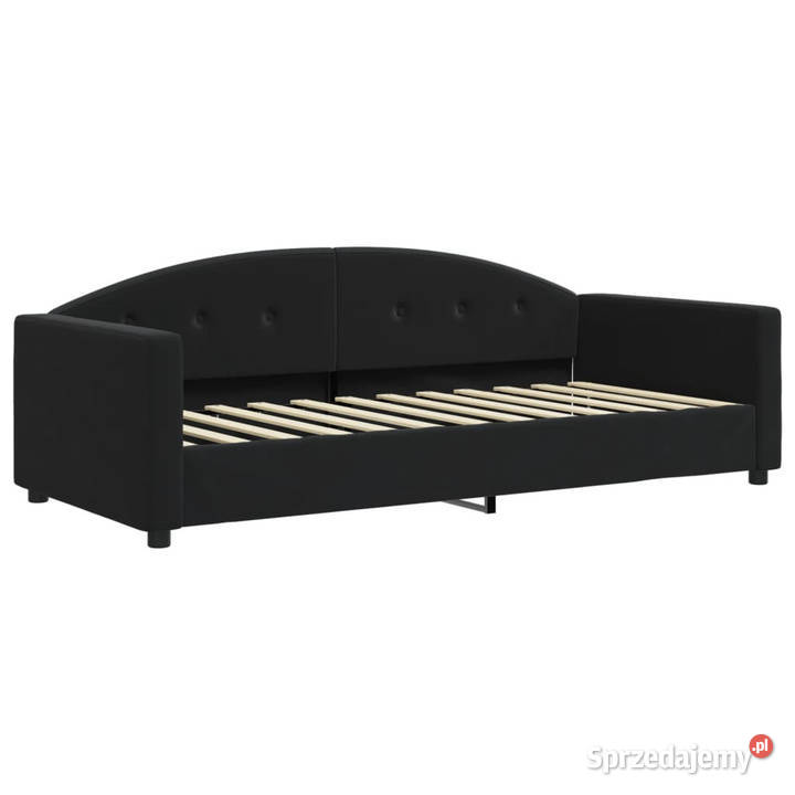 Sofa rozsuwana z szufladami czarna aksamit Warszawa