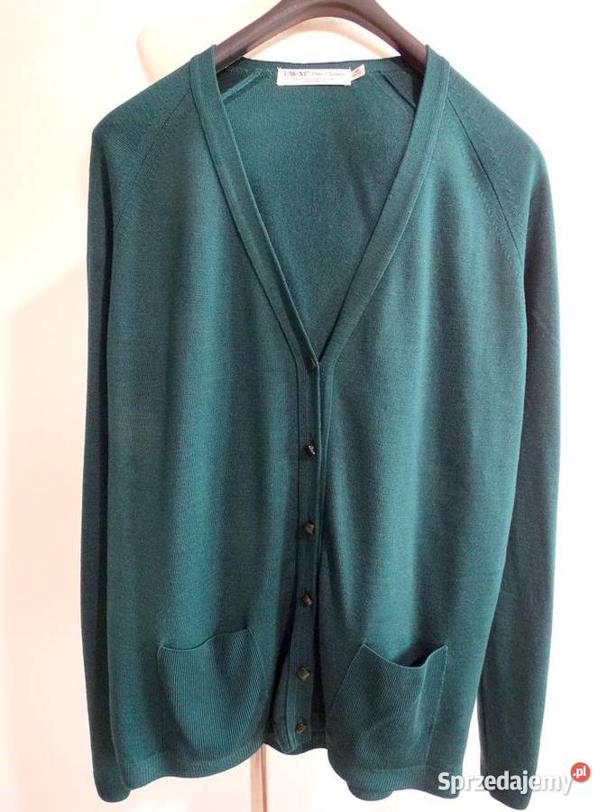 Sweter Kardigan Wełniany 100 Wełna Dziewicza Rozmiar 42(XL) Łomża