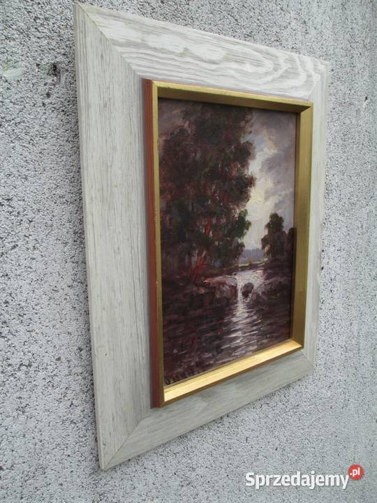 Obraz olejny Pejzaż Szwecja lata 60