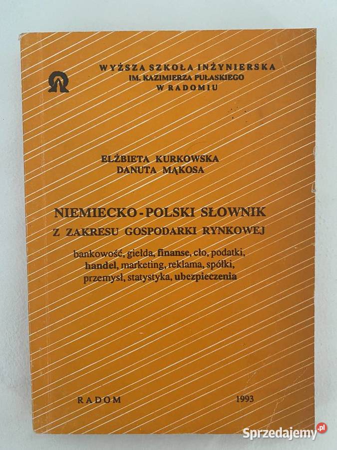 Niemieckopolski słownik z zakresu gospodarki Rok wydania 1993 mazowieckie Warszawa sprzedam