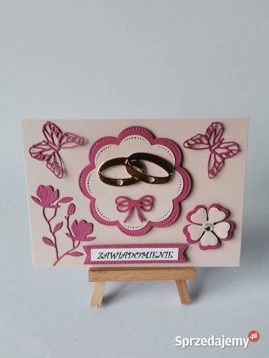 ZAWIADOMIENIA ŚLUB OBRĄCZKI W SERWETCE C6 BEŻ Poznań