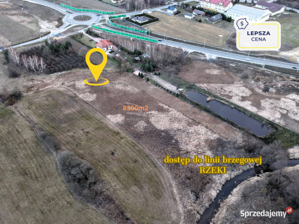 Działka budowlana z pozwoleniem na staw rzece Nieruchomości Cicibór Duży