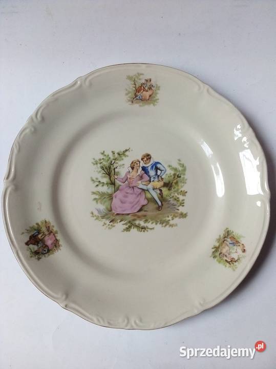 duży talerz obiadowy miłość wiedeńska porcelit śląskie