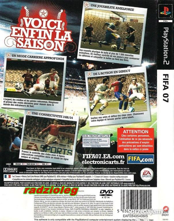 Fifa 07 Piłka nożna Gra na Playstation 2 futbol Legnica