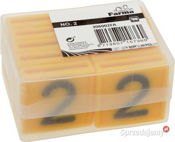 Cyfra do obroży 2 żółta 45x45mm 306002FA Do hodowli zwierząt Kamionna