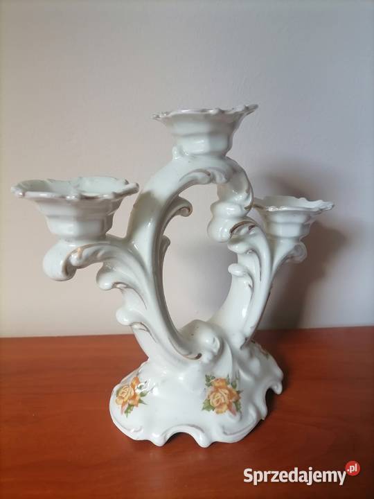 Świecznik Porcelanowy Róża PRL Wałbrzych sprzedam