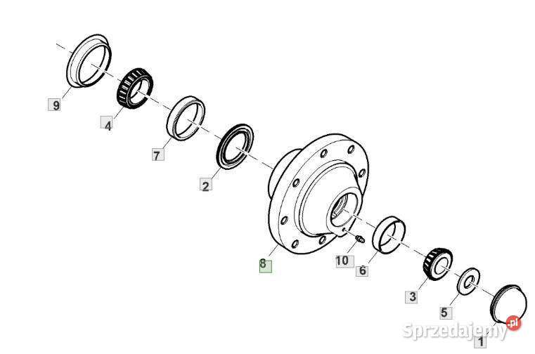 John Deere 6110 oś przednia piasta koła P58400 Pozostałe Jastrzębniki