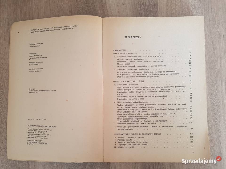 Geografia osadnictwa Kiełczewska Załęska 1972 Nowy Sącz