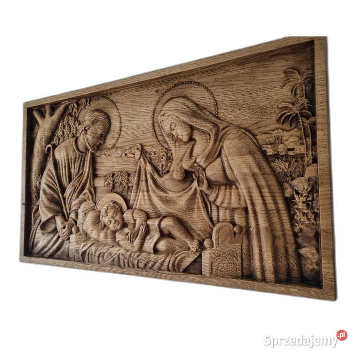 Drewniana płaskorzeźba Narodzenie Pańskie cisza zachodniopomorskie sprzedam