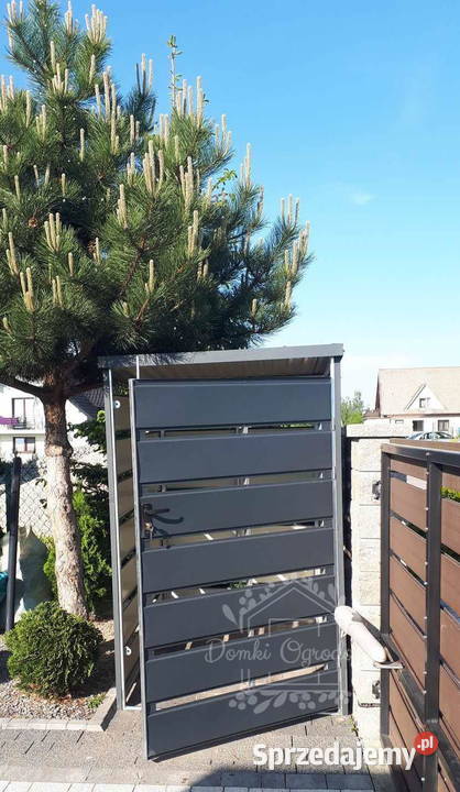 Wiata śmietnikowa spad tył 1x15m antracyt