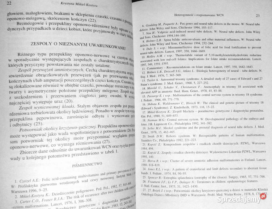 Zapobieganie wrodzonym wadom cewy nerwowej Z Rok wydania 1998 Chełm