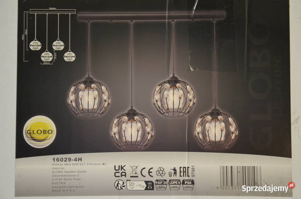 lampa wisząca Globo Hanako kryształy nowoczesna Oświetlenie Zamość