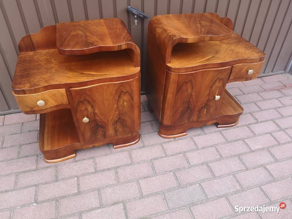 Stoliki Szafki Nocne Art Deco Orzech Stare Antyk Swarzędz sprzedam