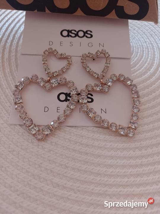 ASOS Wytworne duże kolczyki z Londynu serca NOWE