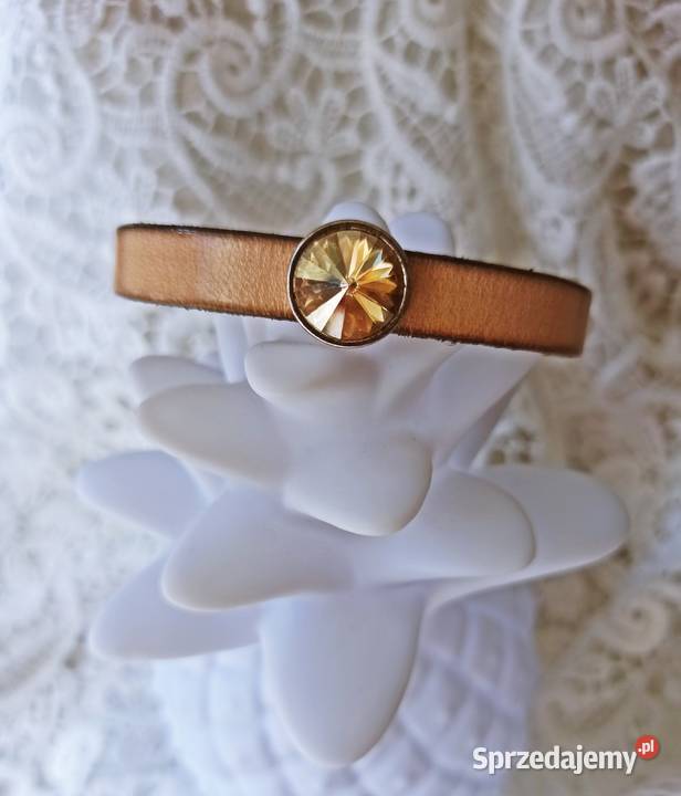 Bransoletka pasek skórka ekologiczna brąz Warszawa