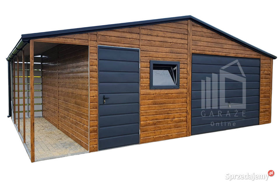 Garaż Blaszany 55x6m Wiata 1m Brama Uchylna Poznań