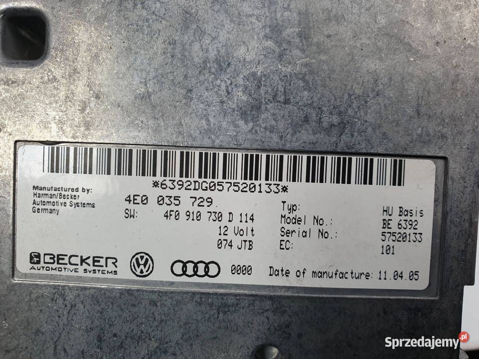 MODUŁ AUDI A6 C6 4E0035729 Pozostałe Lipno