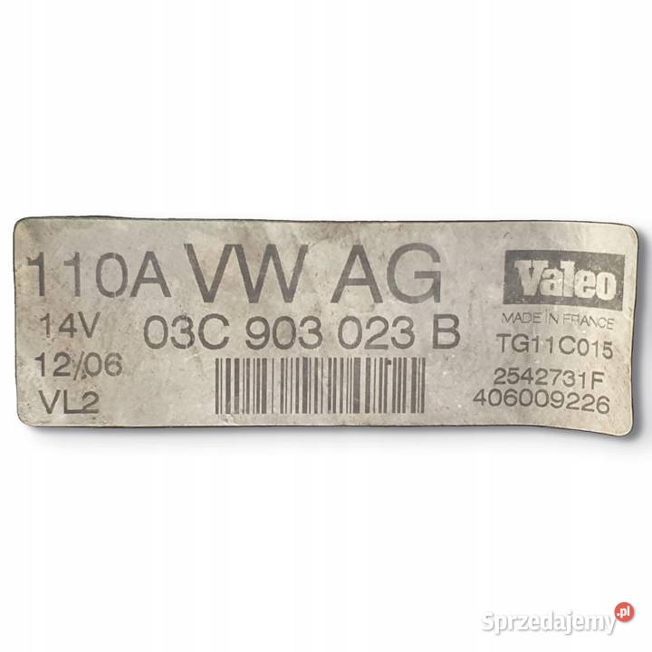 ALTERNATOR VW Golf V 16 FSI 03C903023B 110A