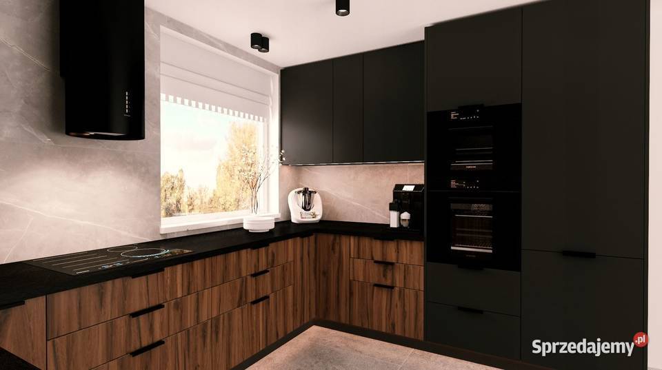 KUCHNIA CZARNY MAT Z DEKOREM DREWNA KUCHNIA Warszawa sprzedam