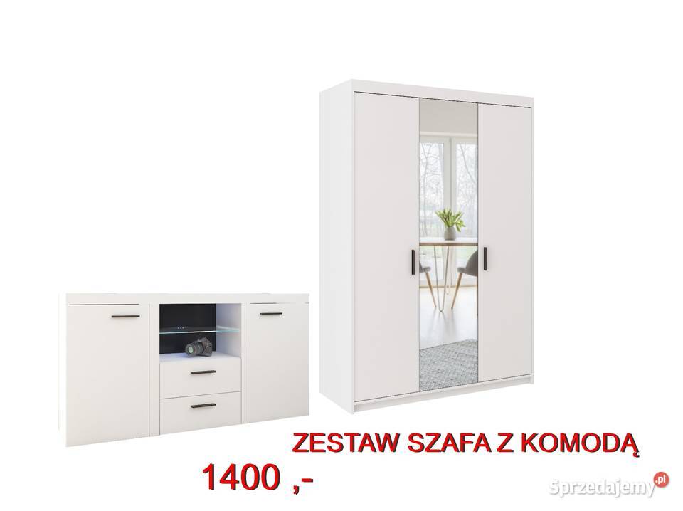 Zestaw mebli szafa trzydrzwiowa lustro garderoba Płock sprzedam