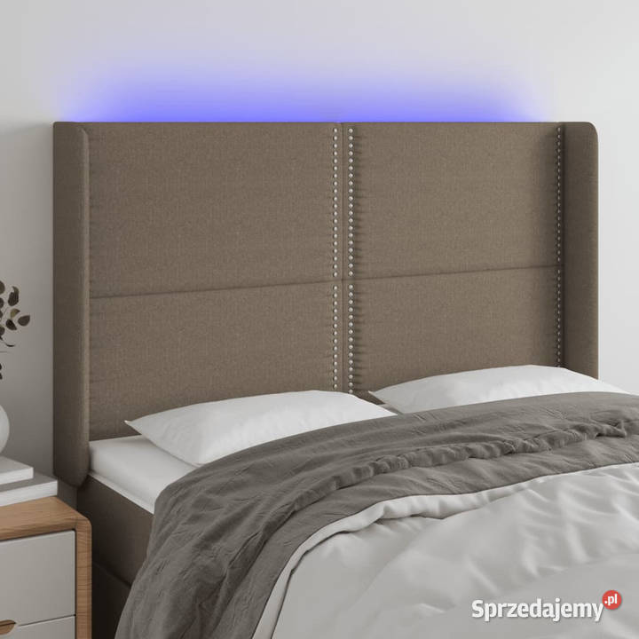 Zagłówek do łóżka z LED taupe 147x16x118128 Ramy i stelaże Warszawa sprzedam