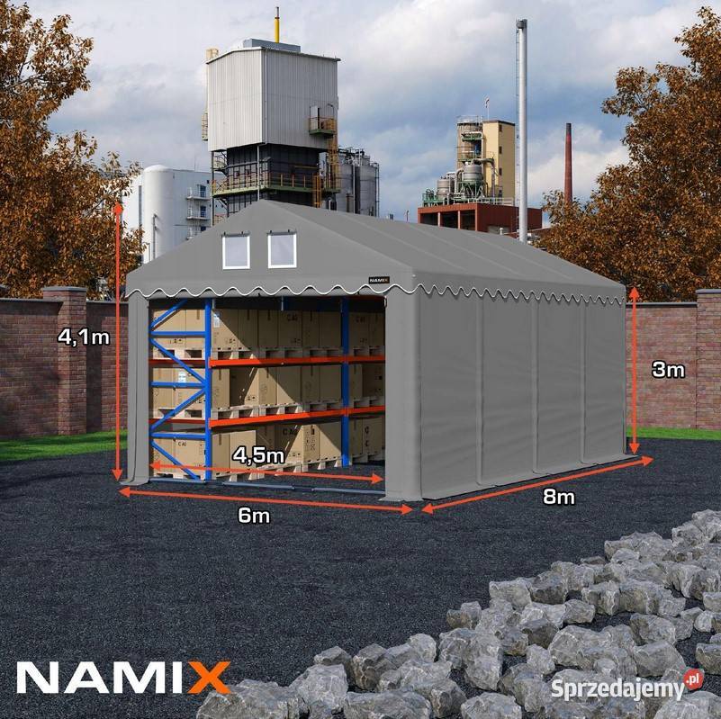 Namiot PRESTIGE 6x83m hala przemysłowa