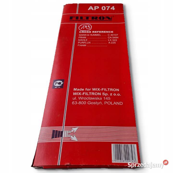 FILTR POWIETRZA Filtron AP 074 AP074 Cougar 20 osobowe Chełm