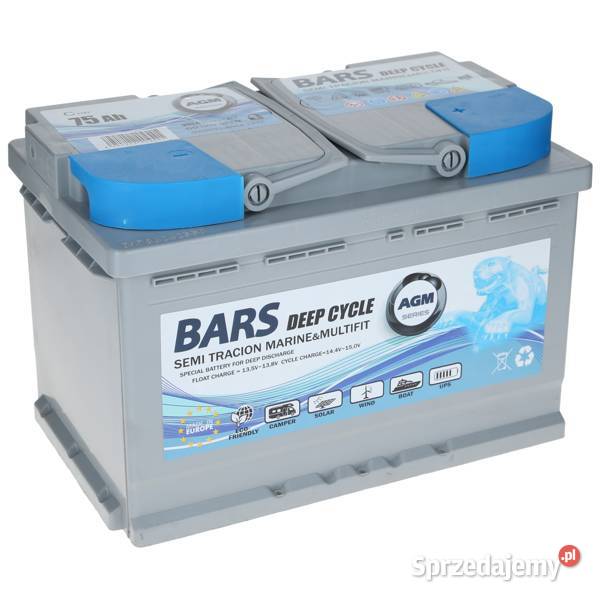 Akumulator Bars Marine AGM Deep Cycle 12V 75Ah Akumulatory Jelcz-Laskowice sprzedam