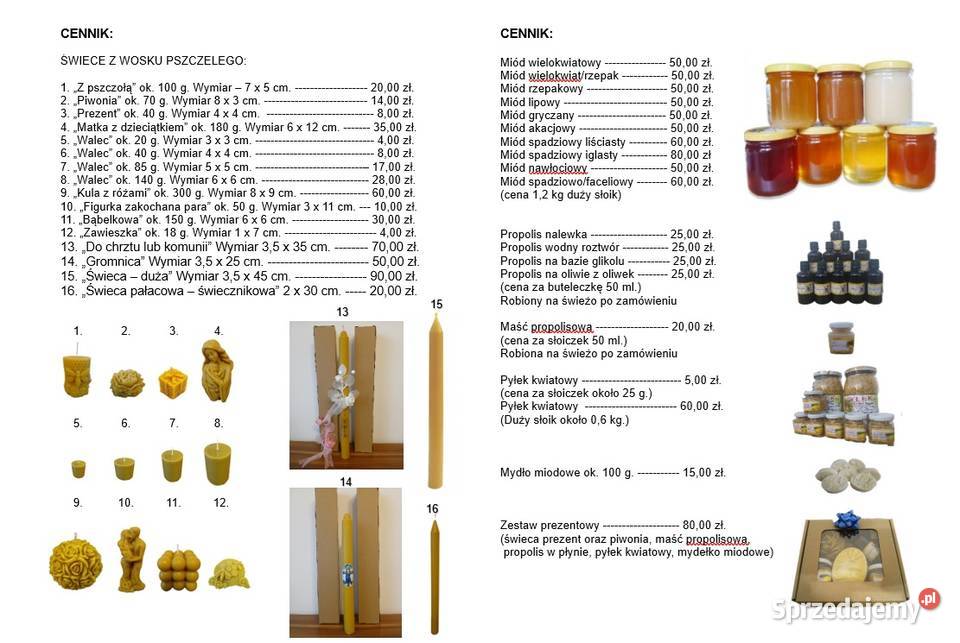 Świeca gromnica 100 naturalny wosk pszczeli podkarpackie Sędziszów Małopolski
