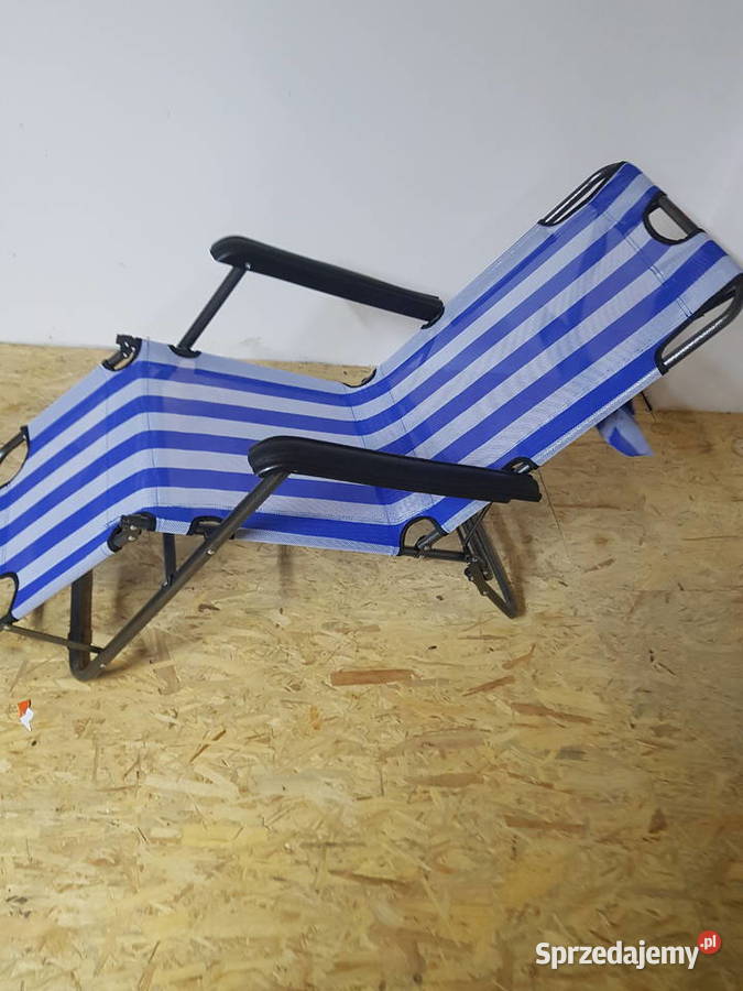 SKŁADANY MOCNY LEŻAK FOTEL OGRODOWY PODUSZKA Głogowa