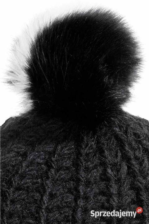 czarna czapka HM 80 wełna Toruń