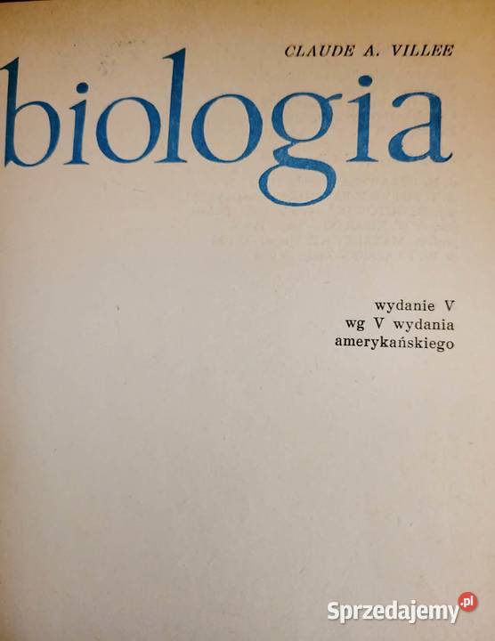 Biologia Claude A Villee Wrocław sprzedam