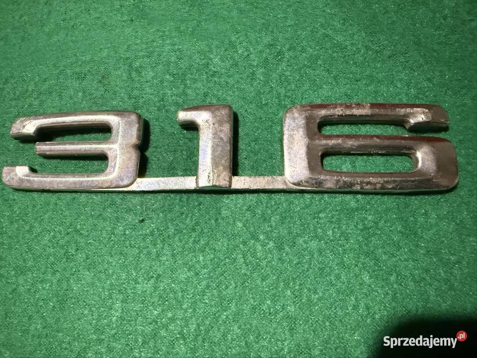 BMW e21 napis tył 316 aluminiowy emblemat ori Mszana