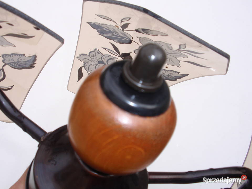 Lampa żyrandol pięcioramienny szkło motyw Łódź