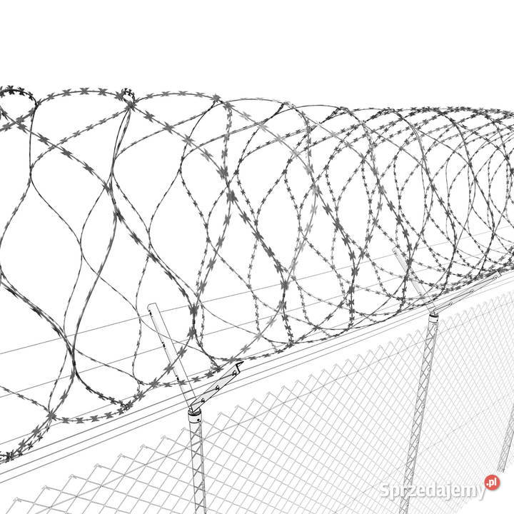 Zasieki concertina 980 mm 54 zwoje 5 złączek Szczecin