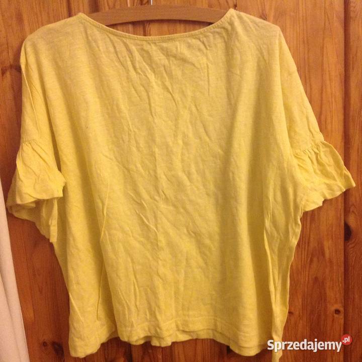 Bawełniana bluzka z falbankami kolor żółty Kraków sprzedam