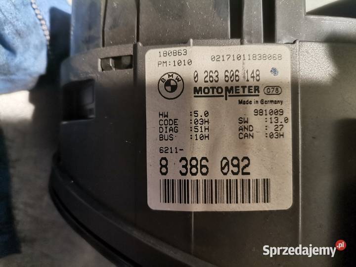 LICZNIK ZEGARY BMW E46 BENZYNA 8386092 Liczniki i zegary
