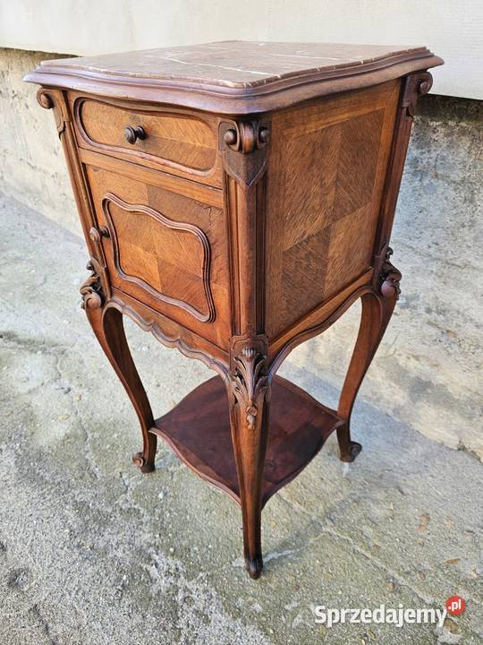 Francuski stolik nocny z marmurem nakastlik dolnośląskie Wałbrzych
