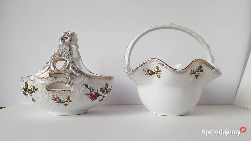 Zestaw porcelanowy koszyczek x2 róża Chodzież Dąbrowa Górnicza