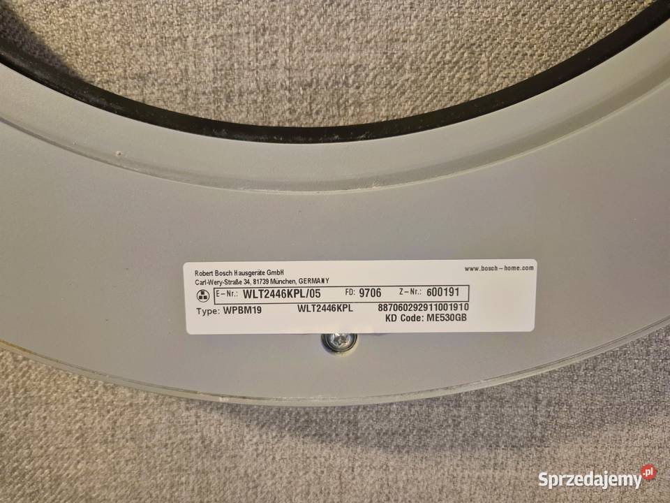 Drzwi ramka BEZ SZYBY do pralki BOSCH WAT2446EPL Warszawa