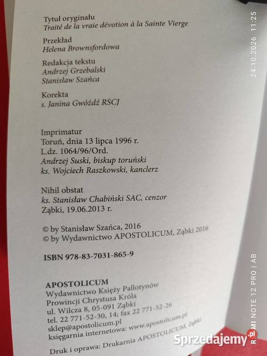Traktat o doskonałym nabożeństwie do NMP św Proza i poezja Katowice sprzedam