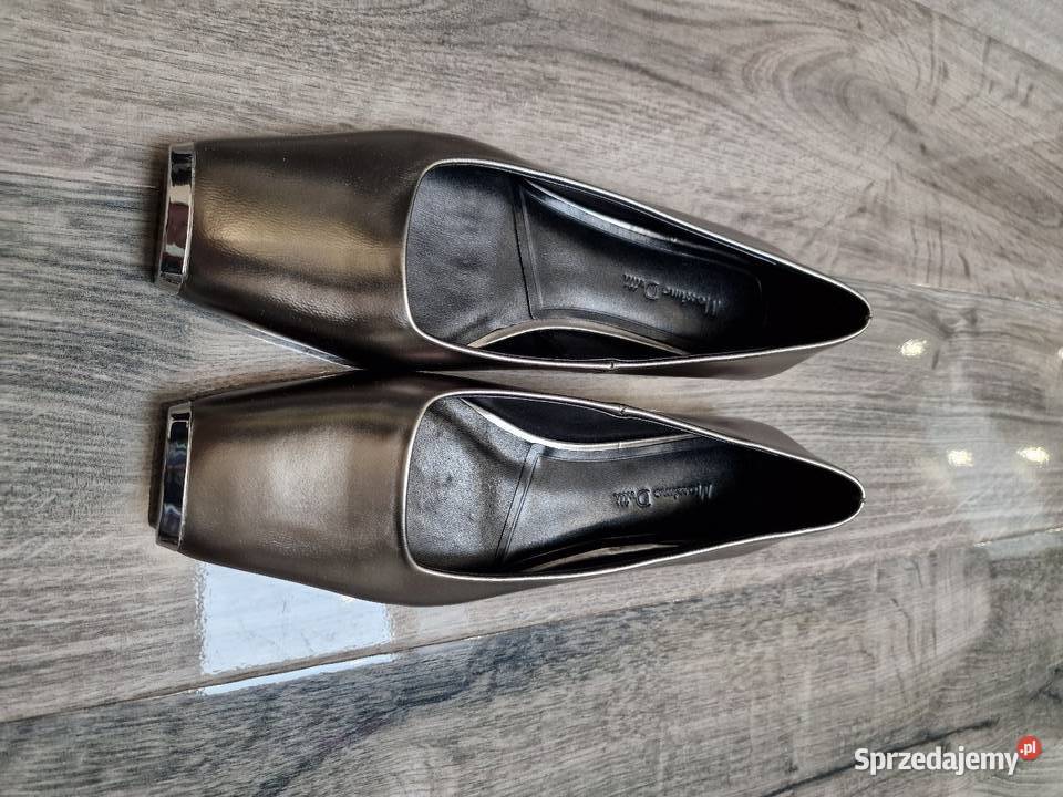 Massimo Dutti Baleriny Mokasyny grafit skóra 36 Żywiec